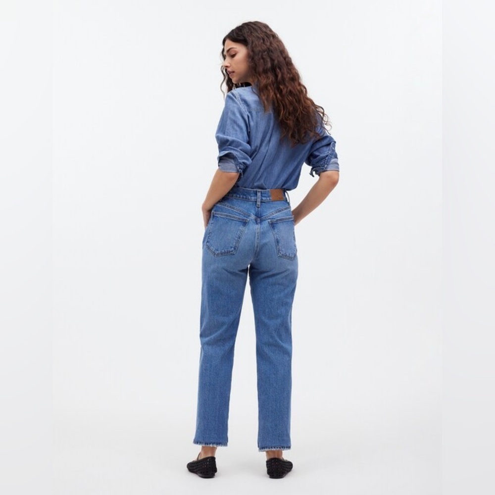Nwt Madewell 90's straight leg crop Blue Denim Jeans - Picture 3 of 13